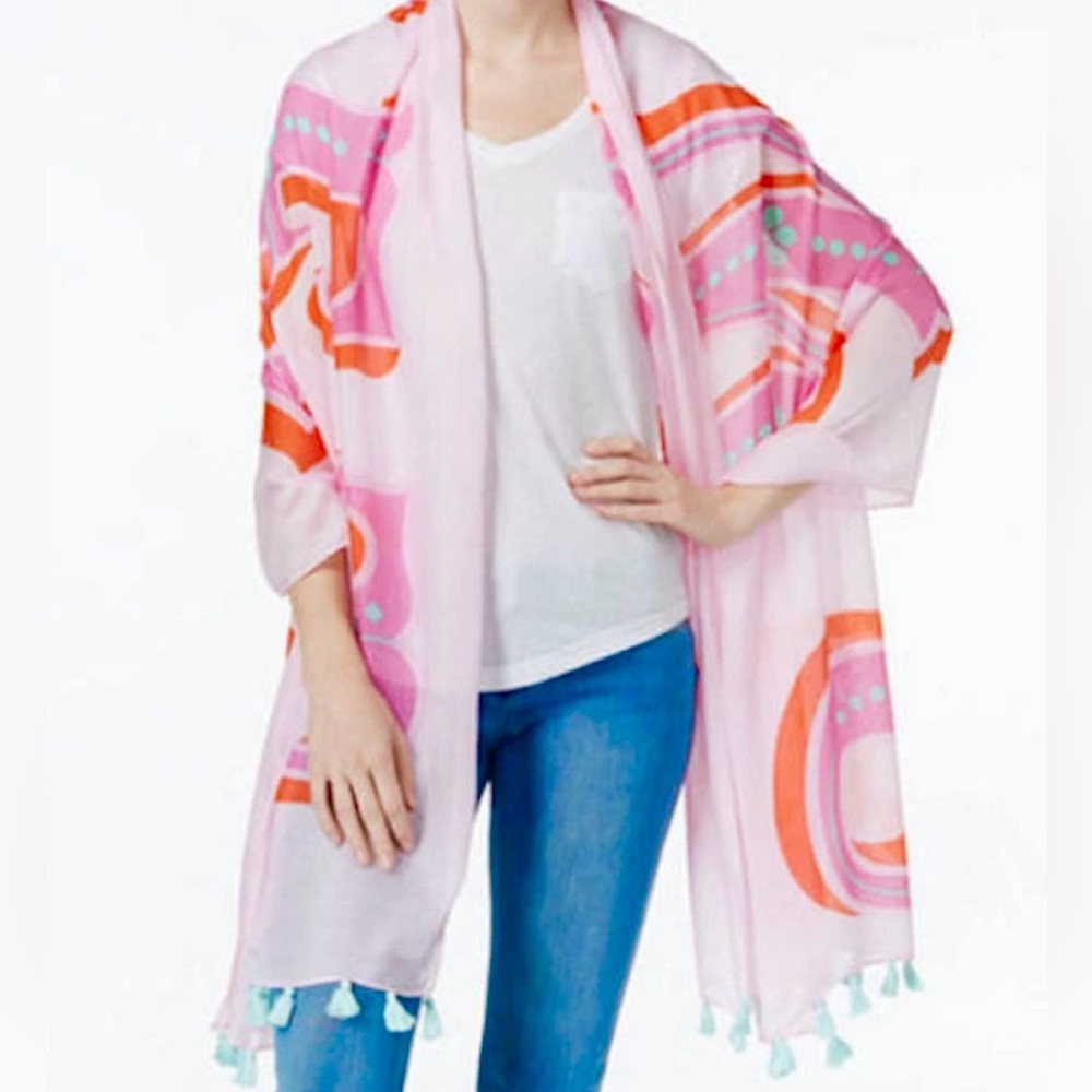 New! KATE SPADE New York “Sweet” Tassel Scarf Shawl 24x80 NWOT - Picture 2 of 11